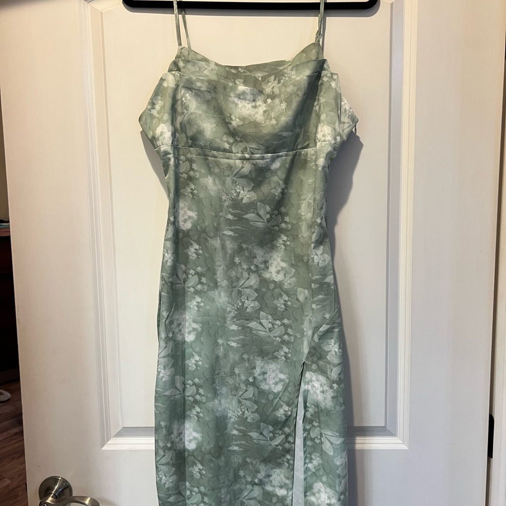 SHEIN Green Floral Dress